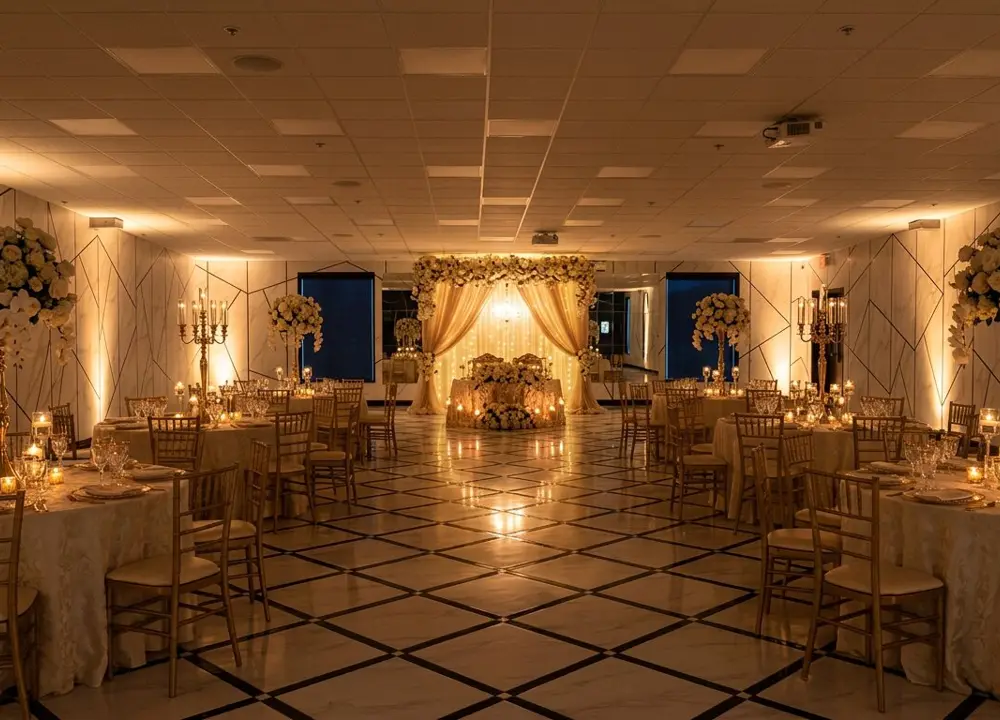 Styled concept: wedding receptions in The Marble Room